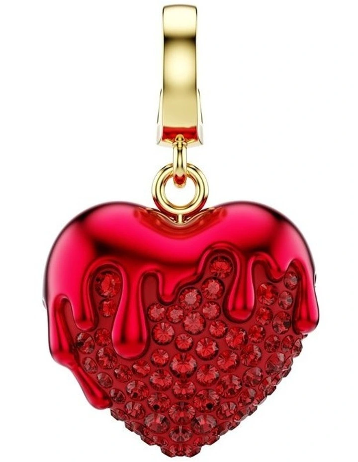 Idyllia Charm Round Cut Heart Gold-Tone Plated in Red image 1