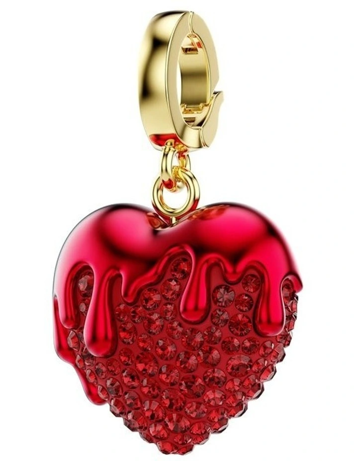 Idyllia Charm Round Cut Heart Gold-Tone Plated in Red image 2