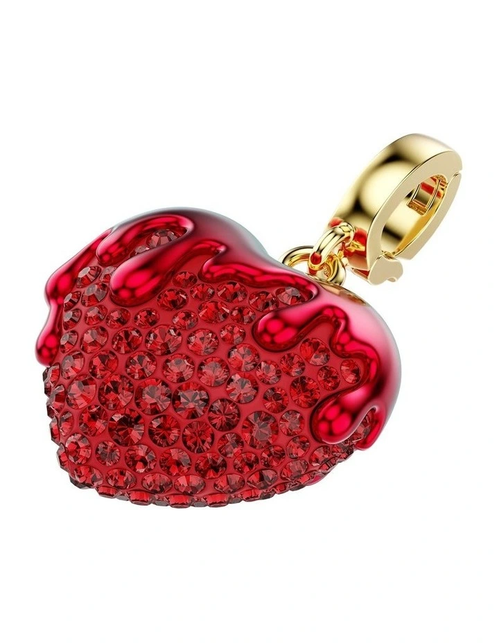Idyllia Charm Round Cut Heart Gold-Tone Plated in Red image 4