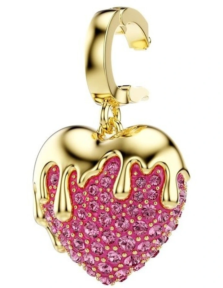 Idyllia Charm Round Cut Heart Gold-Tone Plated in Pink image 3