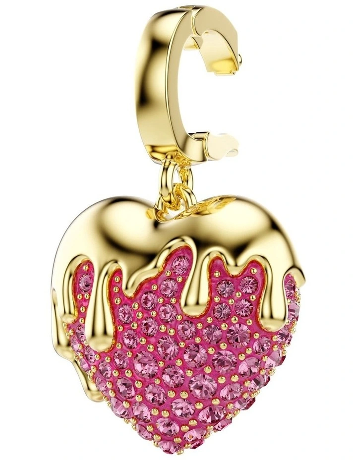 Idyllia Charm Round Cut Heart Gold-Tone Plated in Pink image 3