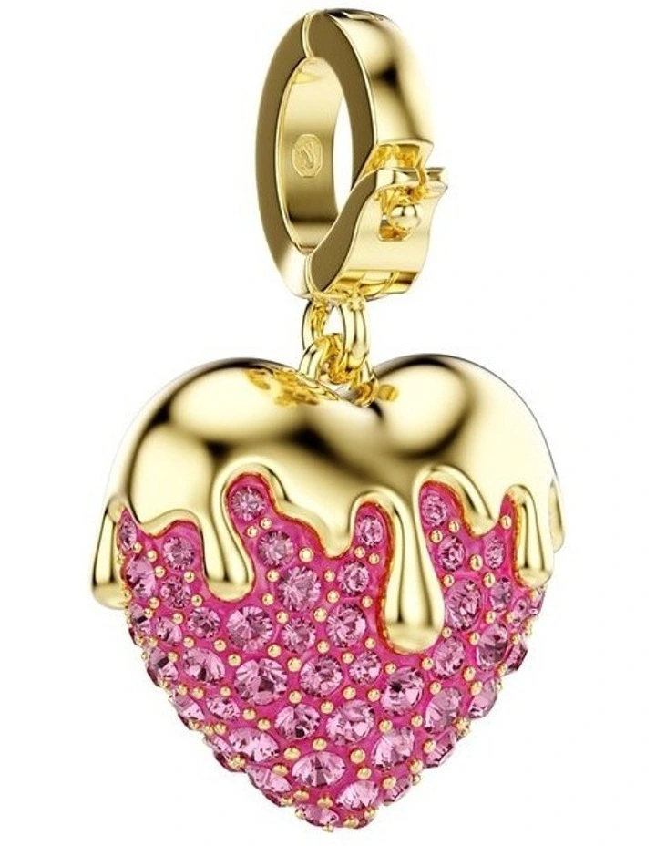 Idyllia Charm Round Cut Heart Gold-Tone Plated in Pink image 5