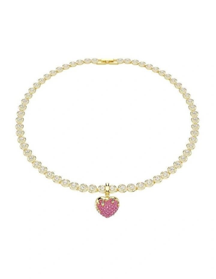 Idyllia Charm Round Cut Heart Gold-Tone Plated in Pink image 6