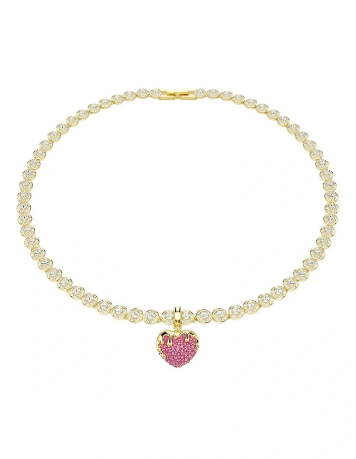 Idyllia Charm Round Cut Heart Gold-Tone Plated in Pink image 6