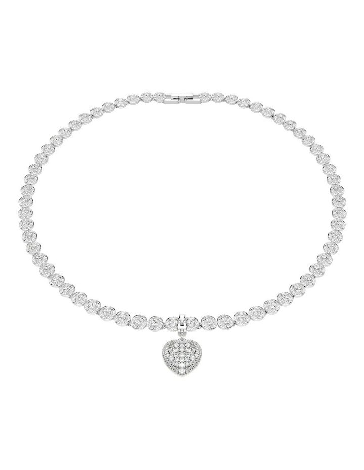 Idyllia Charm Mixed Cuts Pearl-Colored Coating Heart Rhodium Plated in White image 7