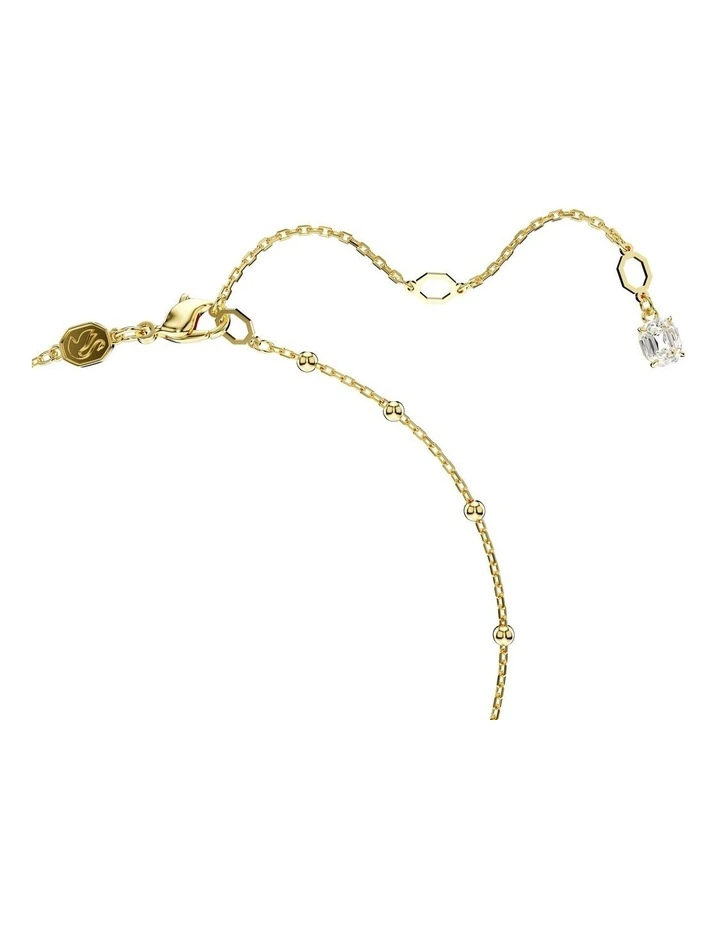 Imber Y Necklace Round Cut Gold-Tone Plated in White image 3