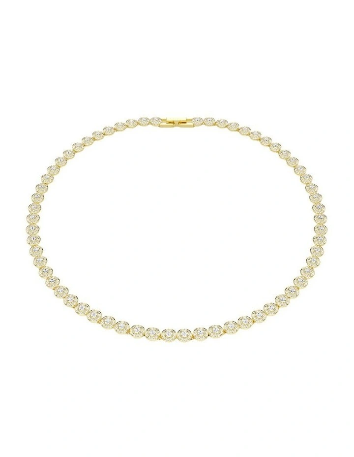 Una Angelic Necklace Round Cut Small Gold-Tone Plated in White image 1