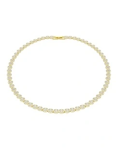Una Angelic Necklace Round Cut Small Gold-Tone Plated in White