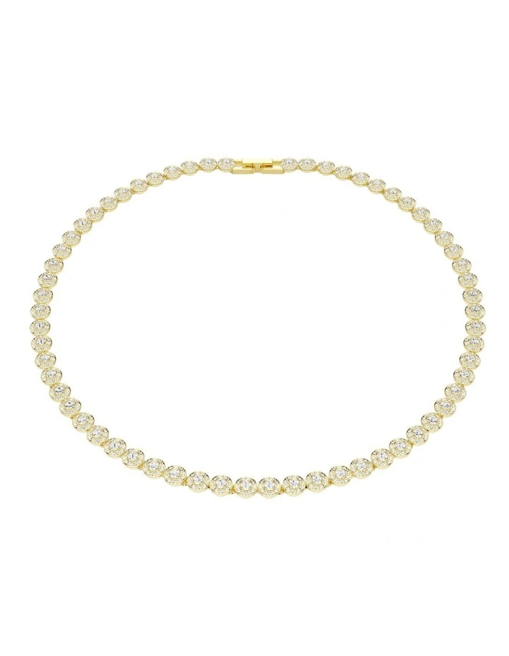 Una Angelic Necklace Round Cut Small Gold-Tone Plated in White image 1