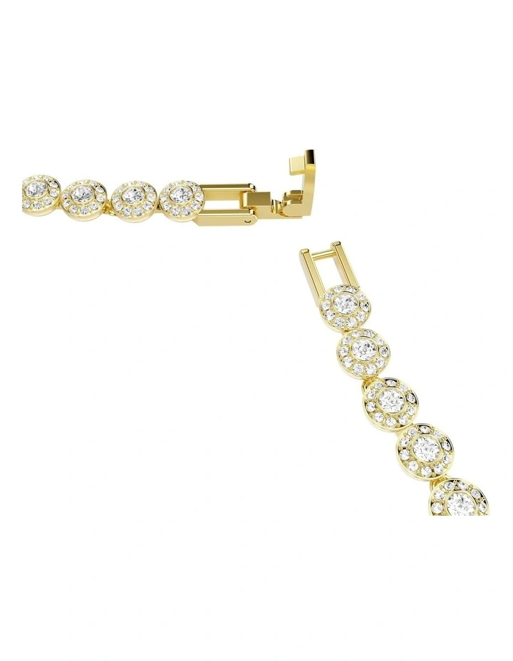 Una Angelic Necklace Round Cut Small Gold-Tone Plated in White image 3