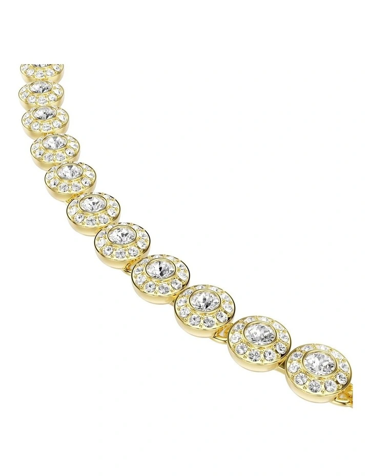 Una Angelic Necklace Round Cut Small Gold-Tone Plated in White image 4