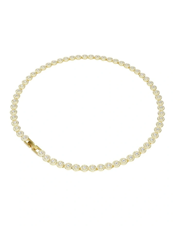 Una Angelic Necklace Round Cut Small Gold-Tone Plated in White image 5