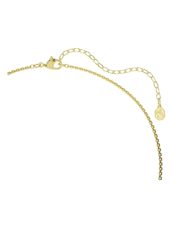 Hyperbola Round Cut Gold-Tone Plated Necklace in White image 4