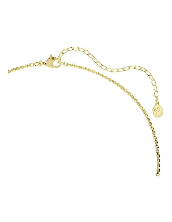 Hyperbola Round Cut Gold-Tone Plated Necklace in White image 4