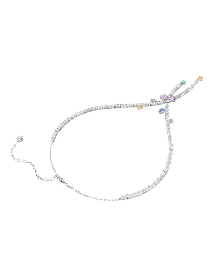Mixed Cuts Dragonfly Rhodium Plated Necklace in Multi image 4