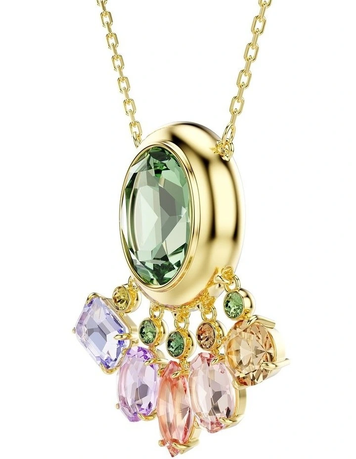 Gema Mixed Cuts Dangling Crystals Gold-Tone Plated Pendant in Multicolored image 3