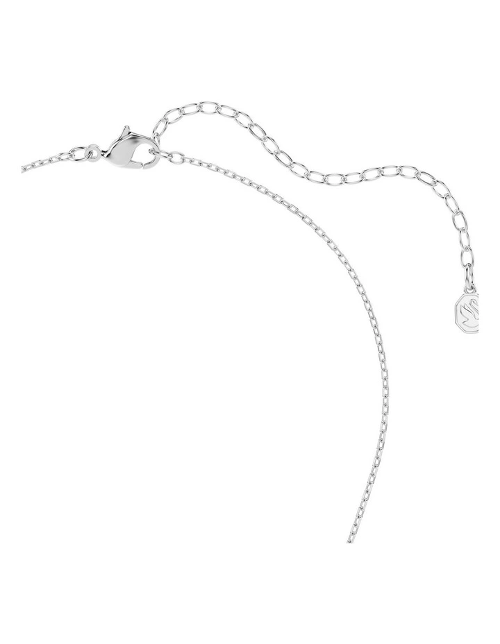 Hyperbola Round Cut Rhodium Plated Pendant in White image 3