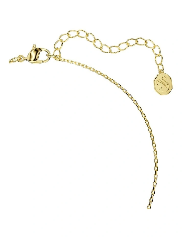 Bella Round Cut Gold-Tone Plated V Pendant in Green image 4