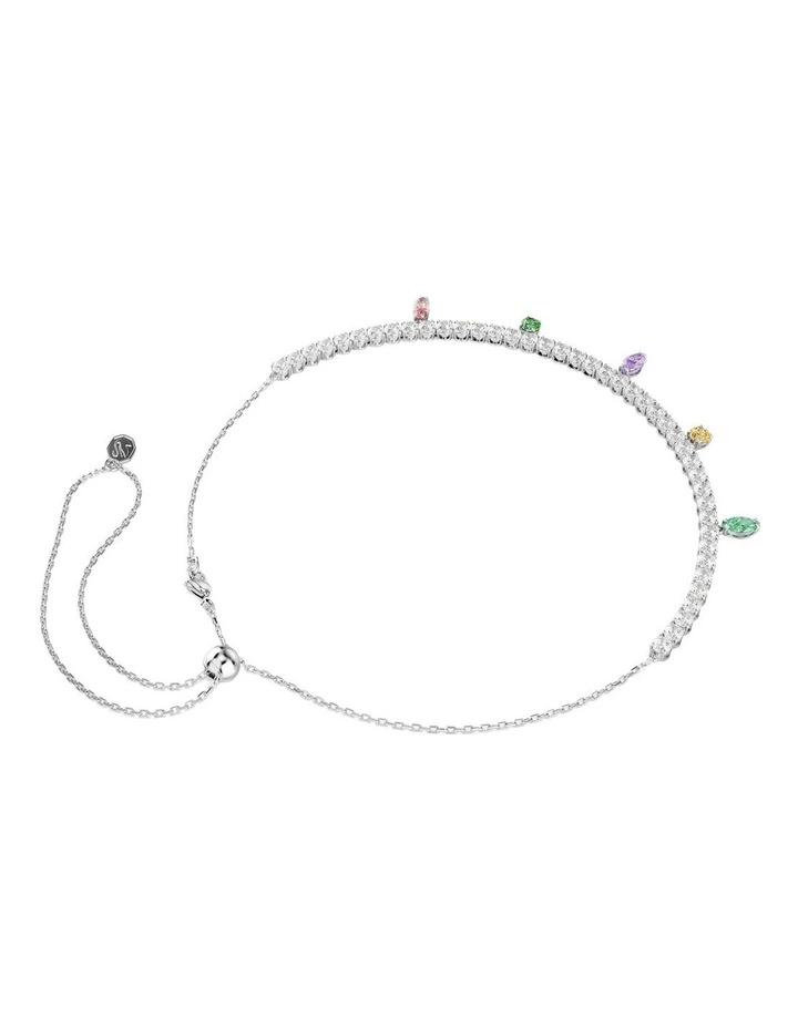Mixed Cuts Rhodium Plated Tennis Necklace in Multi image 5