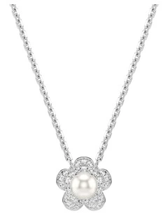 Angelic Rhodium Shiny Crystal Pendant in White