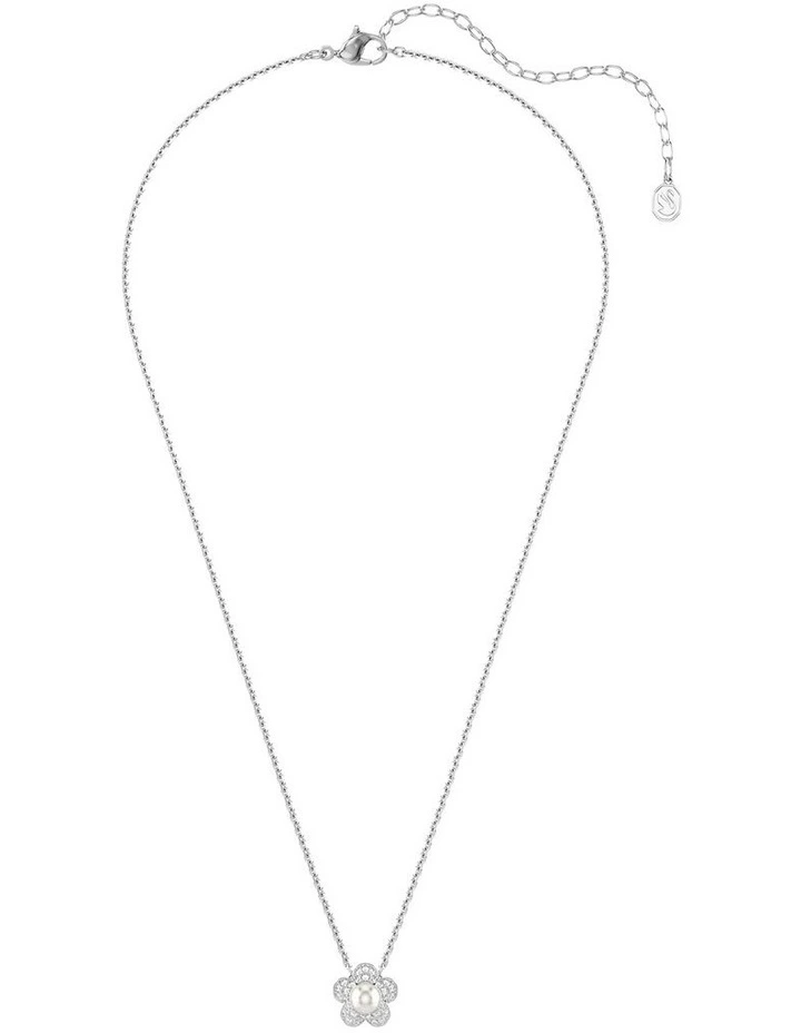 Angelic Rhodium Shiny Crystal Pendant in White image 2