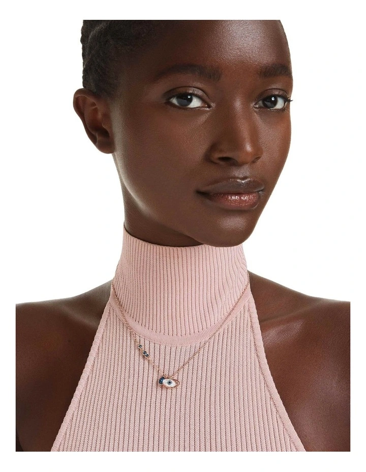 Symbolica Eye Rose Gold-Tone Plated Pendant in Multicolored image 6