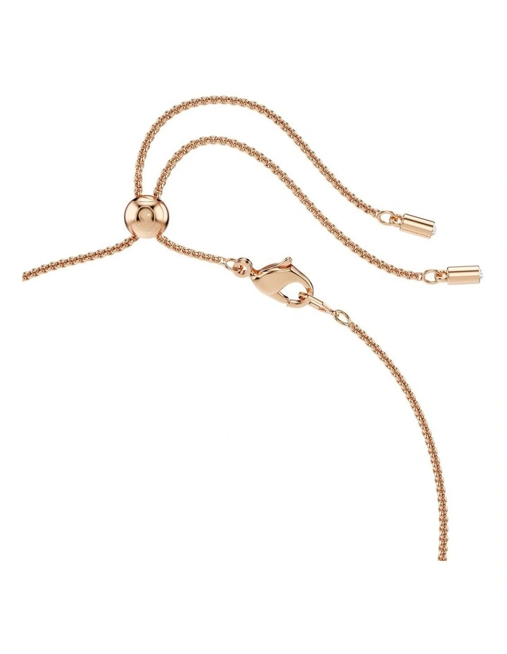 Constella Crystal Pearl Round Cut Rose Gold-Tone Plated Pendant in White image 4