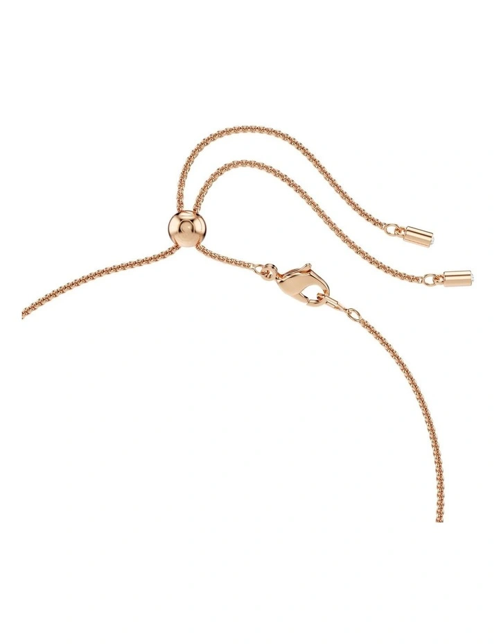 Constella Crystal Pearl Round Cut Rose Gold-Tone Plated Pendant in White image 4