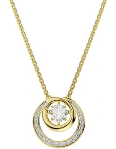 Hyperbola Round Cut Gold-Tone Plated Pendant in White