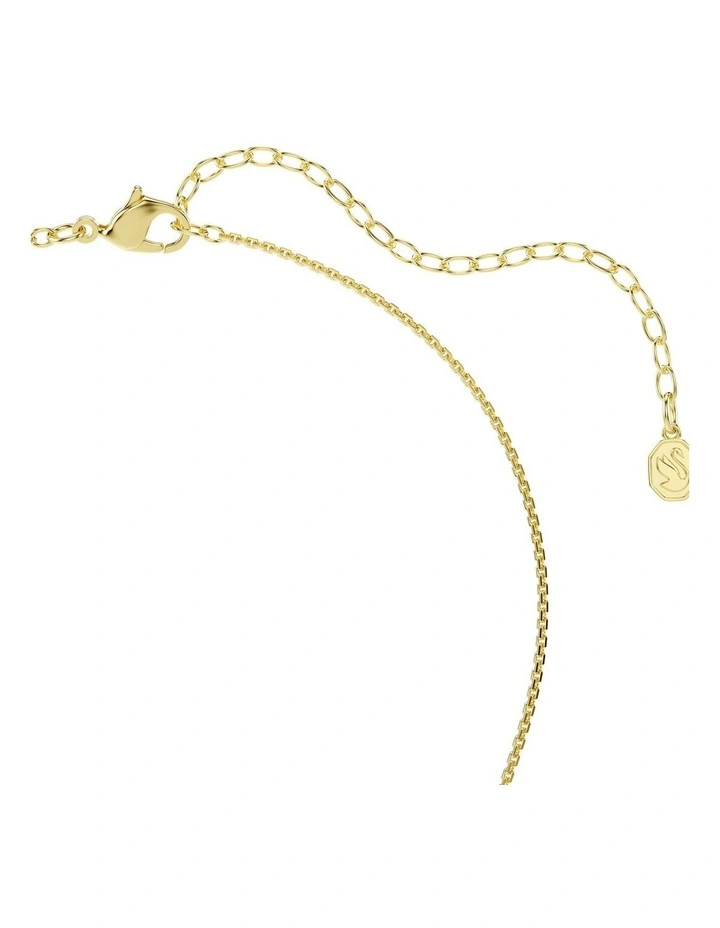 Hyperbola Round Cut Gold-Tone Plated Pendant in White image 4