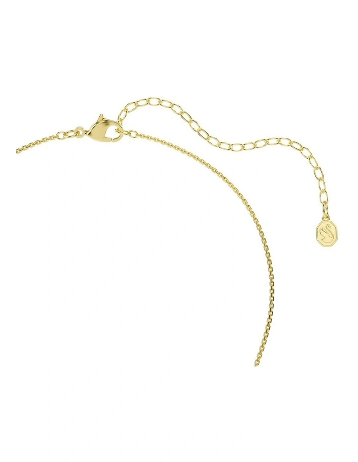 Hyperbola Round Cut Gold-Tone Plated Pendant in White image 4