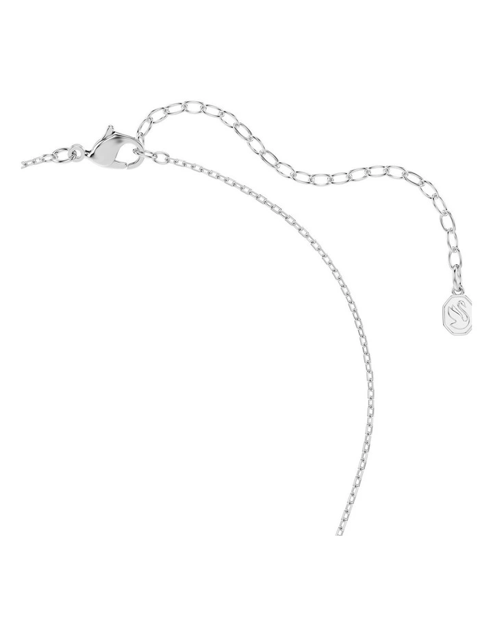 Symbolica Crystal Pearl Round Cut Pav Horse Shoe Rhodium Plated Pendant in White image 4