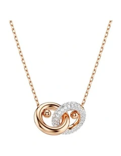 Dextera Round Cut Rose Gold-Tone Plated Pendant in White