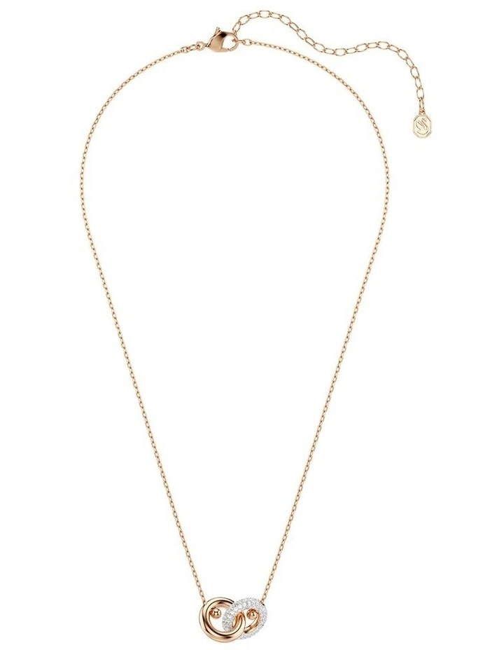 Dextera Round Cut Rose Gold-Tone Plated Pendant in White image 2