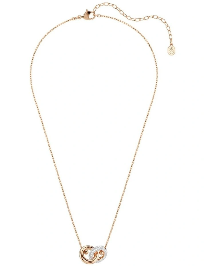 Dextera Round Cut Rose Gold-Tone Plated Pendant in White image 2