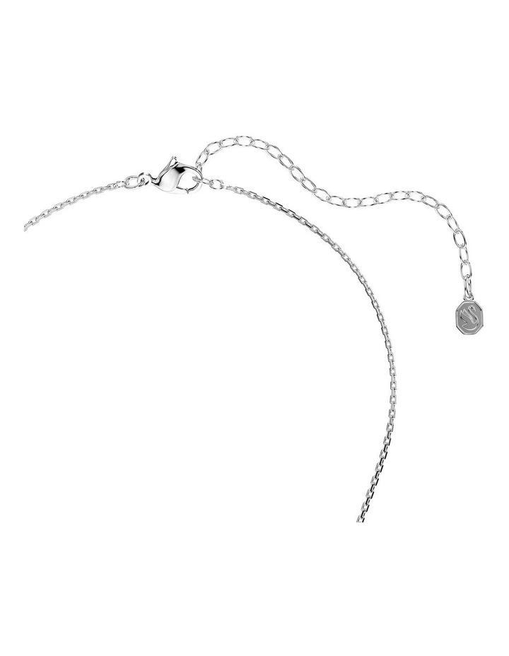 Constella Round Cut Dancing Stone Rhodium Plated Pendant in White image 4