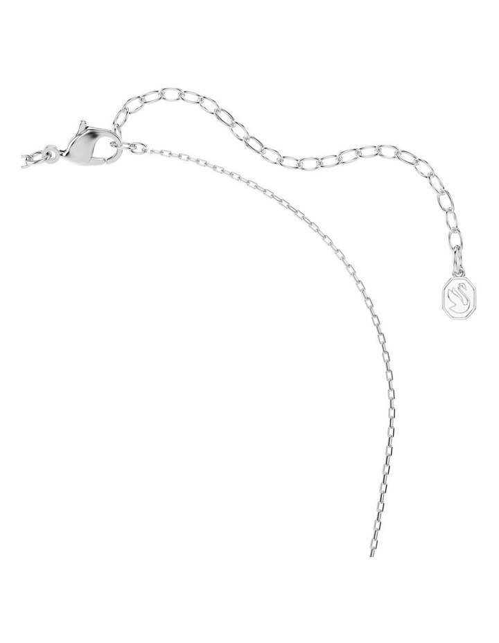 Idyllia Mixed Cuts Arrow Rhodium Plated Pendant in White image 4