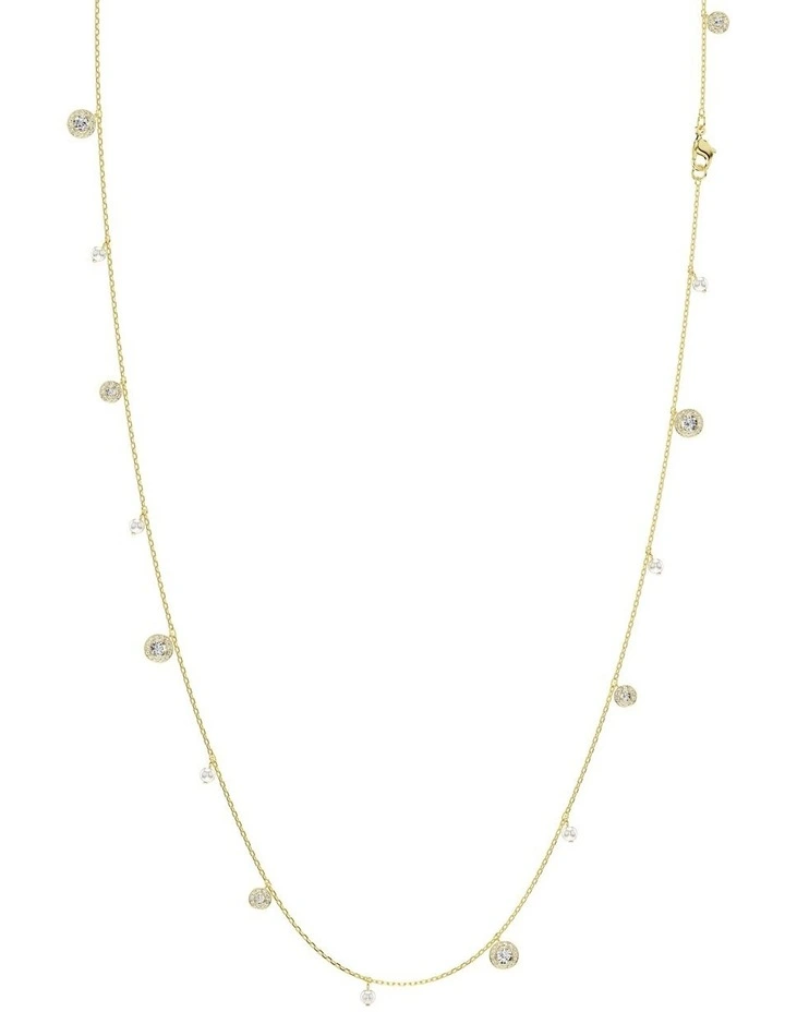 Una Angelic Strandage Crystal Pearl Round Cut Gold-Tone Plated in White image 1