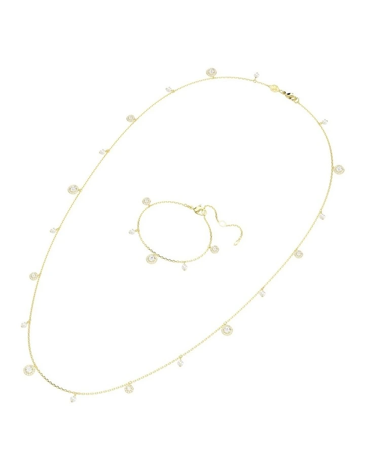 Una Angelic Strandage Crystal Pearl Round Cut Gold-Tone Plated in White image 4