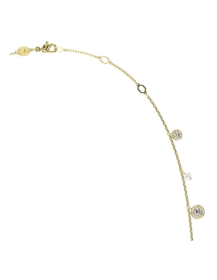 Una Angelic Strandage Crystal Pearl Round Cut Gold-Tone Plated in White image 6