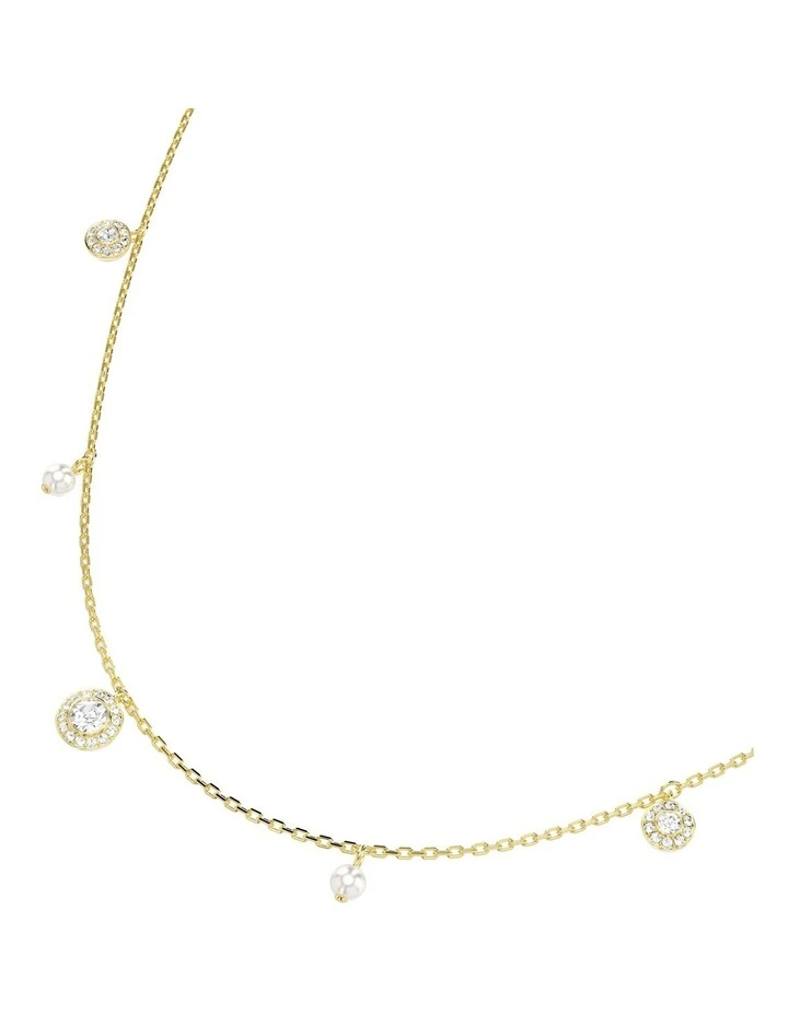 Una Angelic Strandage Crystal Pearl Round Cut Gold-Tone Plated in White image 7