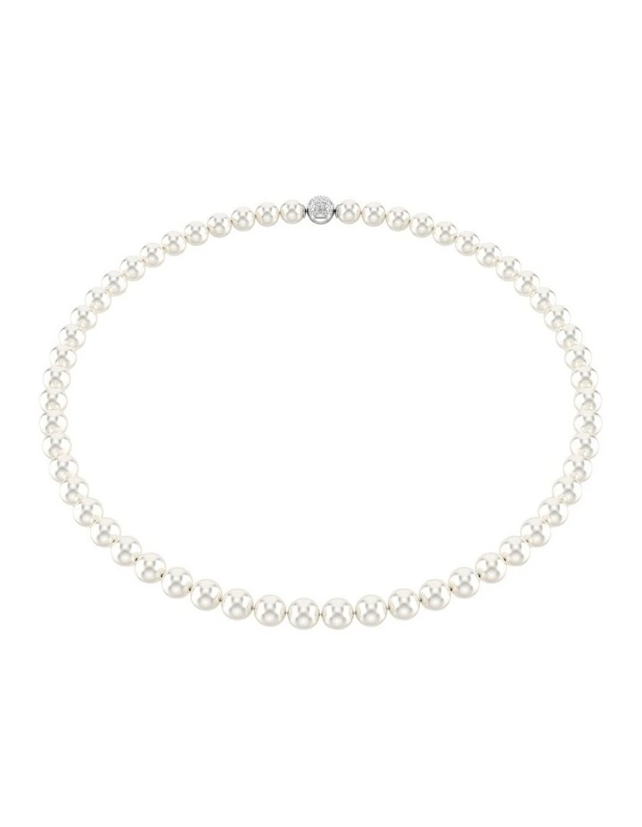 Matrix Crystal Pearl Rhodium Plated Necklace in White image 1