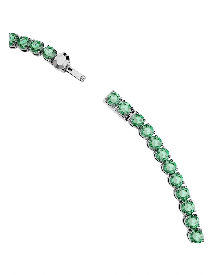Matrix Tennis Round Cut Ruthenium Plated Necklace in Green image 3