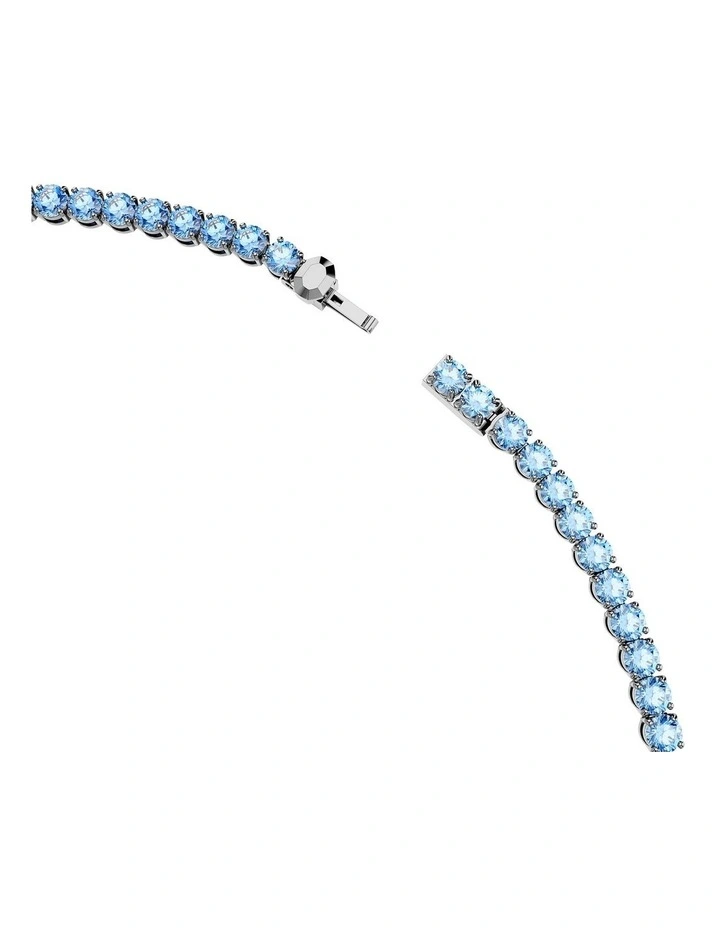 Matrix Tennis Round Cut Ruthenium Plated Necklace in Blue image 3