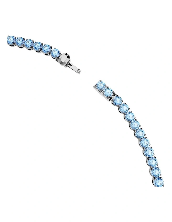 Matrix Tennis Round Cut Ruthenium Plated Necklace in Blue image 3