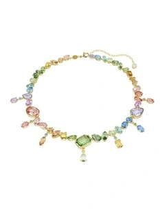 Gema Mixed Cuts Dangling Crystals Gold-Tone Plated Necklace in Multicolored