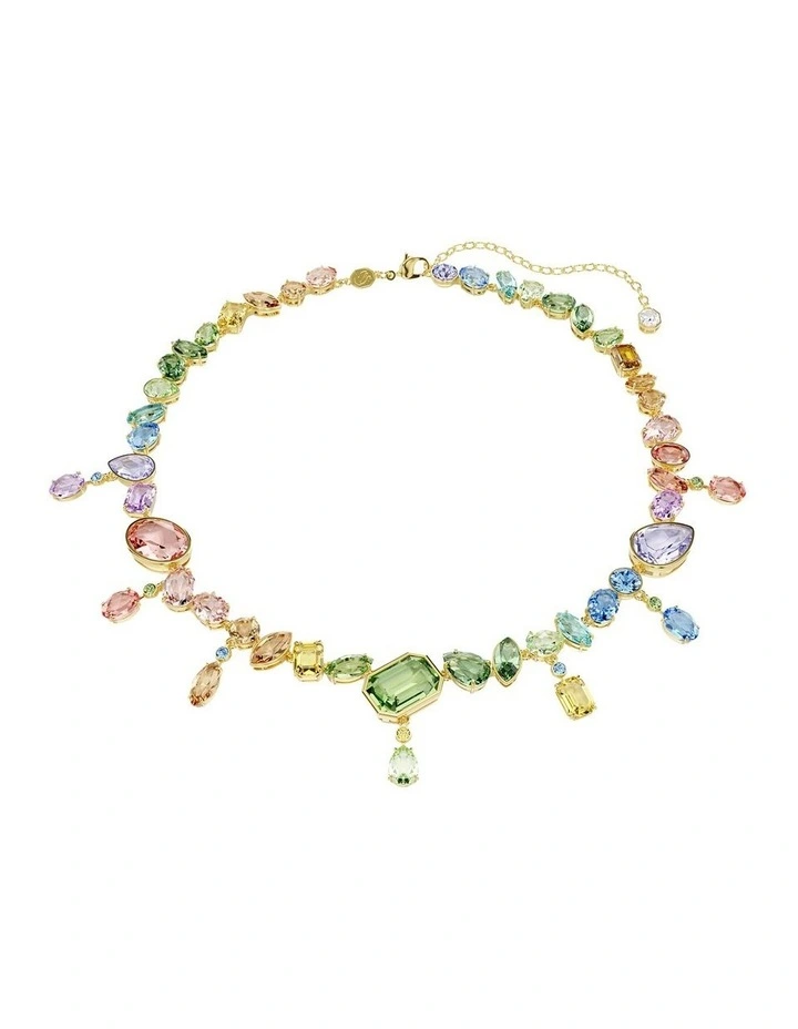 Gema Mixed Cuts Dangling Crystals Gold-Tone Plated Necklace in Multicolored image 1