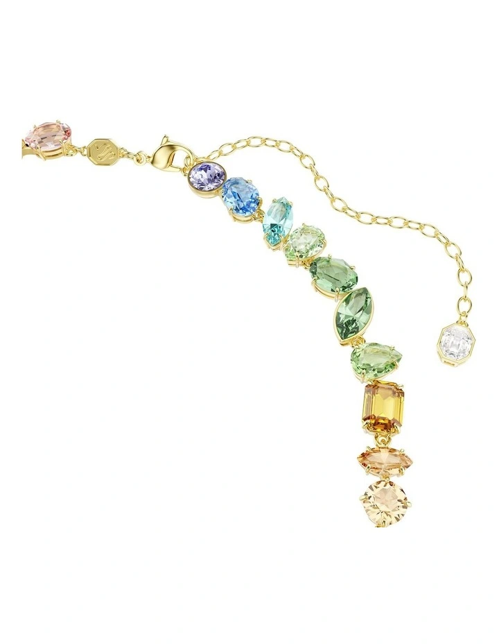 Gema Mixed Cuts Dangling Crystals Gold-Tone Plated Necklace in Multicolored image 3