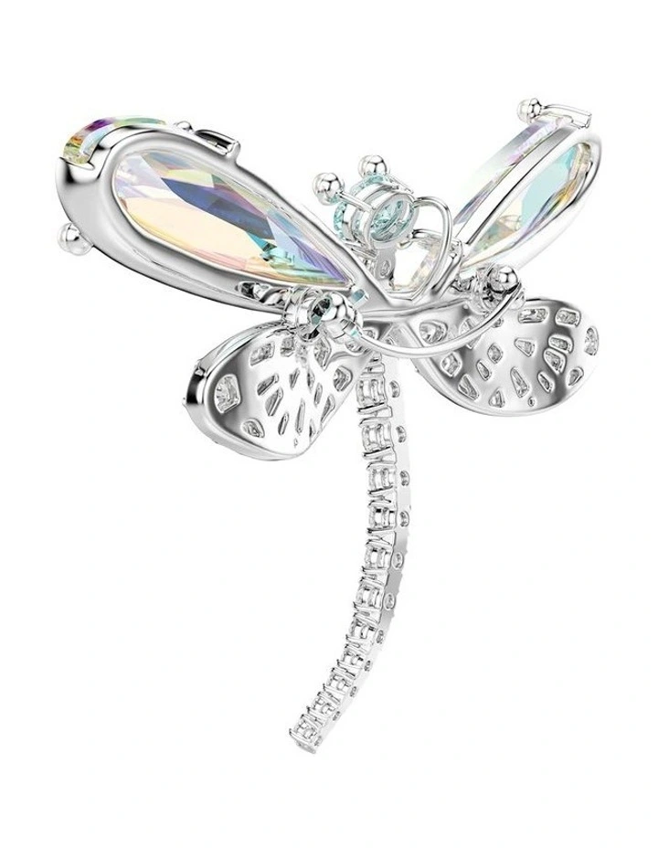 Mixed Cuts Dragonfly Rhodium Plated Pendant And Brooch in Multi image 6