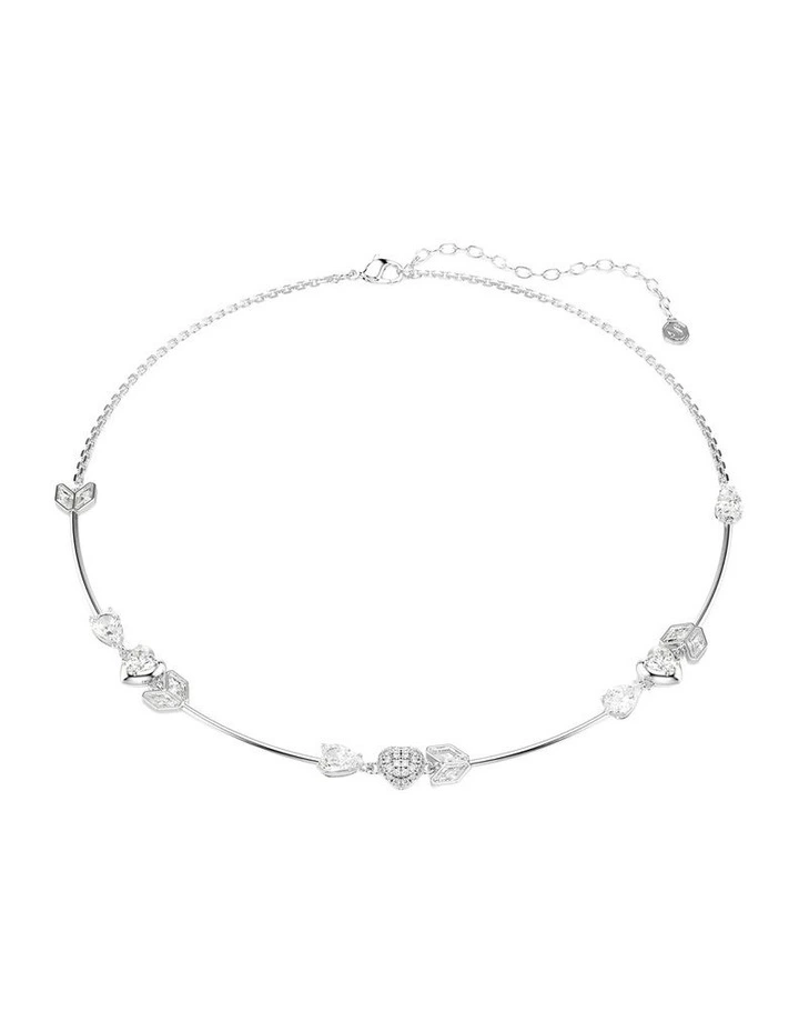 Idyllia Heart With Arrow Rhodium Plated Necklace in White image 1